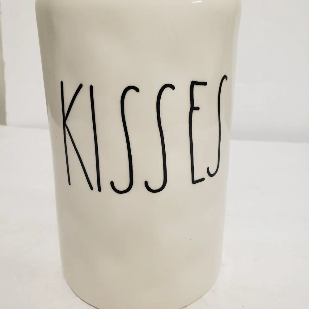 Rae Dunn KISSES Canister Valentine’s Farmhouse tall 10 inch